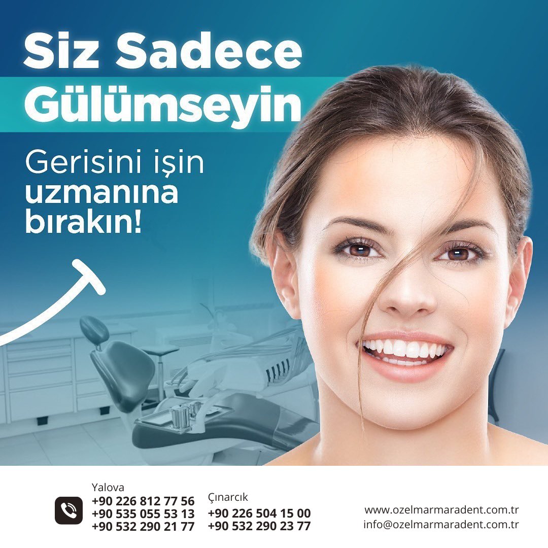 Sağlıklı dişler ve mutlu gülüşler dileriz. ozelmarmaradent.com.tr

📌Yalova Şube
☎️ +90 226 812 77 56
☎️ +90 535 055 53 13
☎️ +90 532 290 21 77

📌Çınarcık Şube
☎️ 0 226 504 15 00
☎️ 0 532 290 23 77
.
.
..
#ozelmarmaradent #dişapsesi #20likdiş #diştaşıtemizliği #zirkonyum