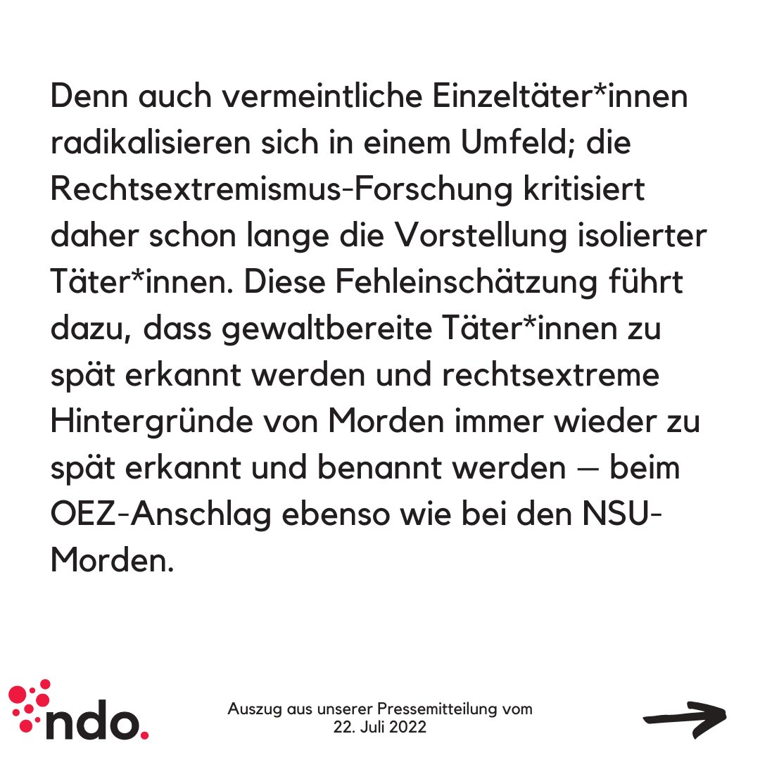Heute jährt sich der OEZ Anschlag in München zum 6. Mal. Jahrelang wurde der politische Hintergrund der Tat ignoriert. Wir finden: Das kann nicht sein! Denn der Täter handelte in einem ideologischen Zusammenhang.