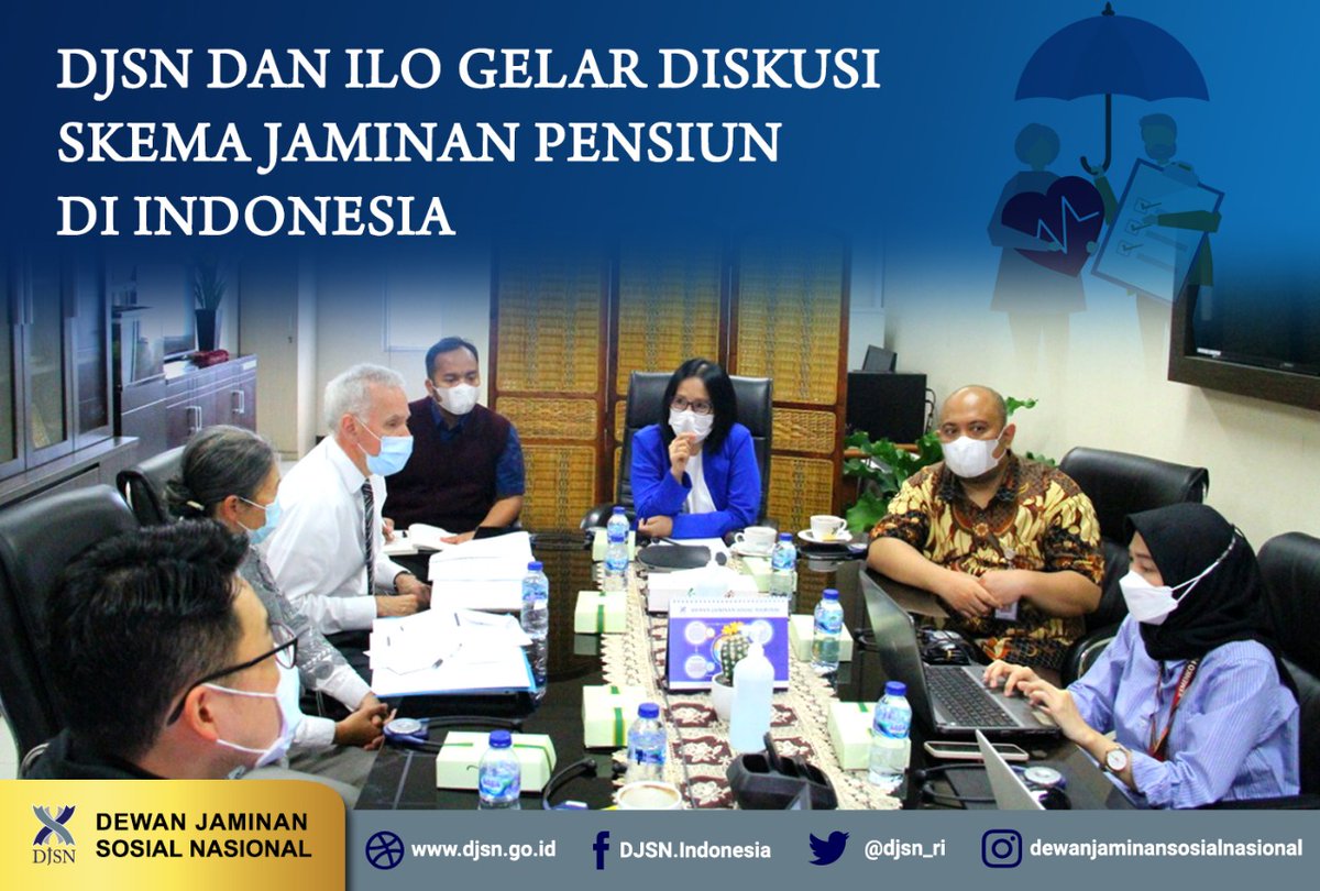 djsn_ri's tweet photo. DJSN melakukan diskusi dengan international Labour Organization (ILO) tentang kajian hasil analisis keuangan jaminan sosial ketenagakerjaan khususnya jaminan pensiun di Indonesia, Kamis 22 Juli 2022.
lihat selengkapnya di https://t.co/4wi6BgkCjv
#DJSN https://t.co/dhFAd61hb8