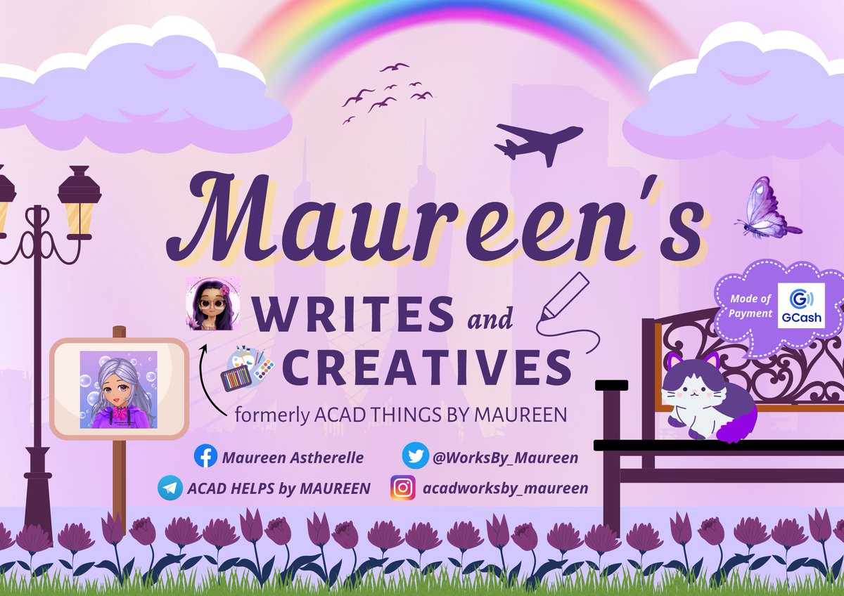 WorksBy_Maureen's tweet photo. Hello and I'm Glad to Help You! Here's my Updated Commssheet for New SY π
I'm Maureen, your purple server & Let me be part of Your Academics! πβ¨
Feel free to inquire π»
πfor proofs& feedbacks ~ #WorksByMaureen
See link thread for sample works & other info π₯³
DM ME, DM NOW π© https://t.co/6onDvYXmgl