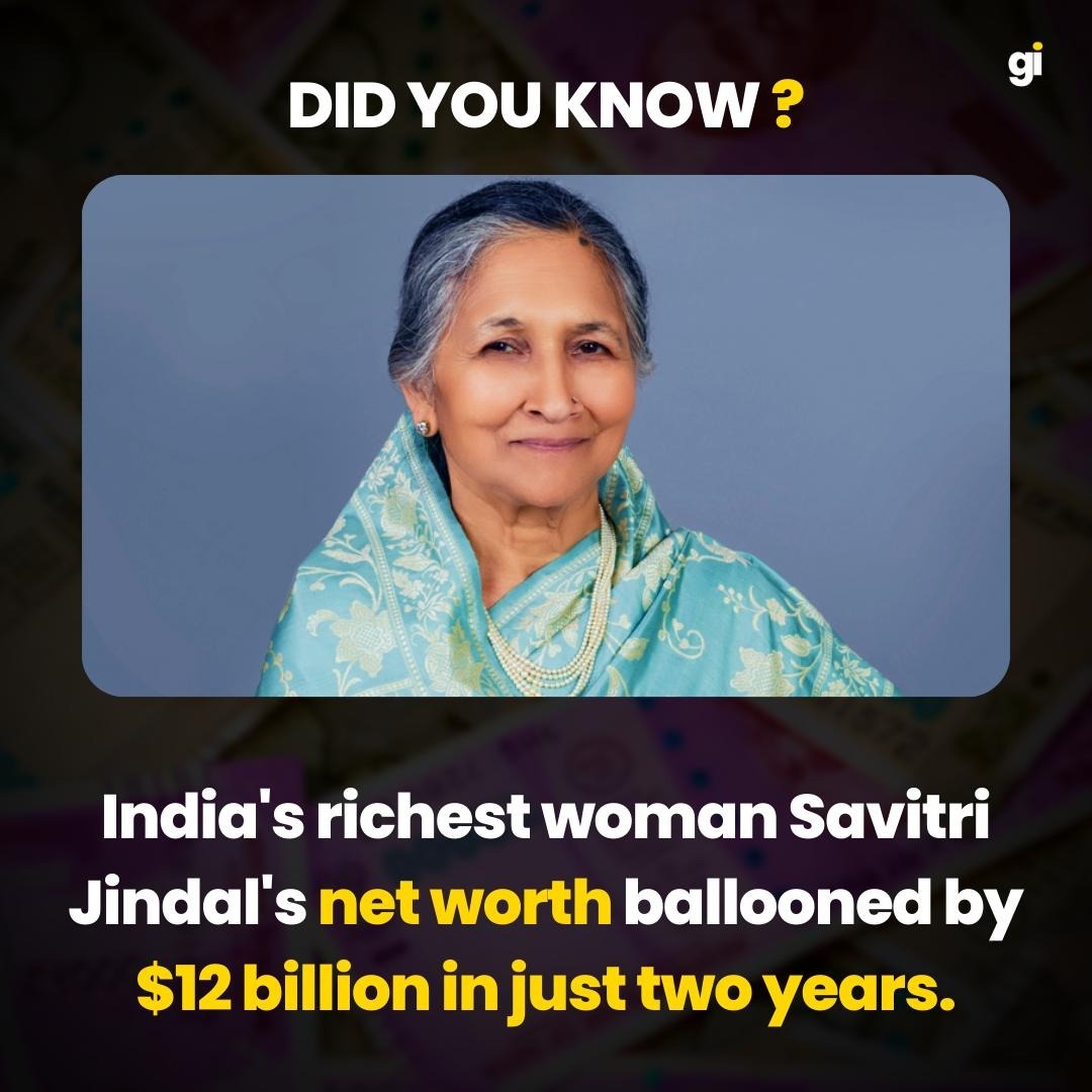 Savitri Jindal from Jindal Steel, who took over her husband’s throne after his death in a helicopter crash in 2005 - Now Her net worth has more than tripled to $17.7 billion in 2022.
.
#savitrijindal #businesswoman #entrepreneur #gyaninfinet #startups https://t.co/BTS1OifL1U