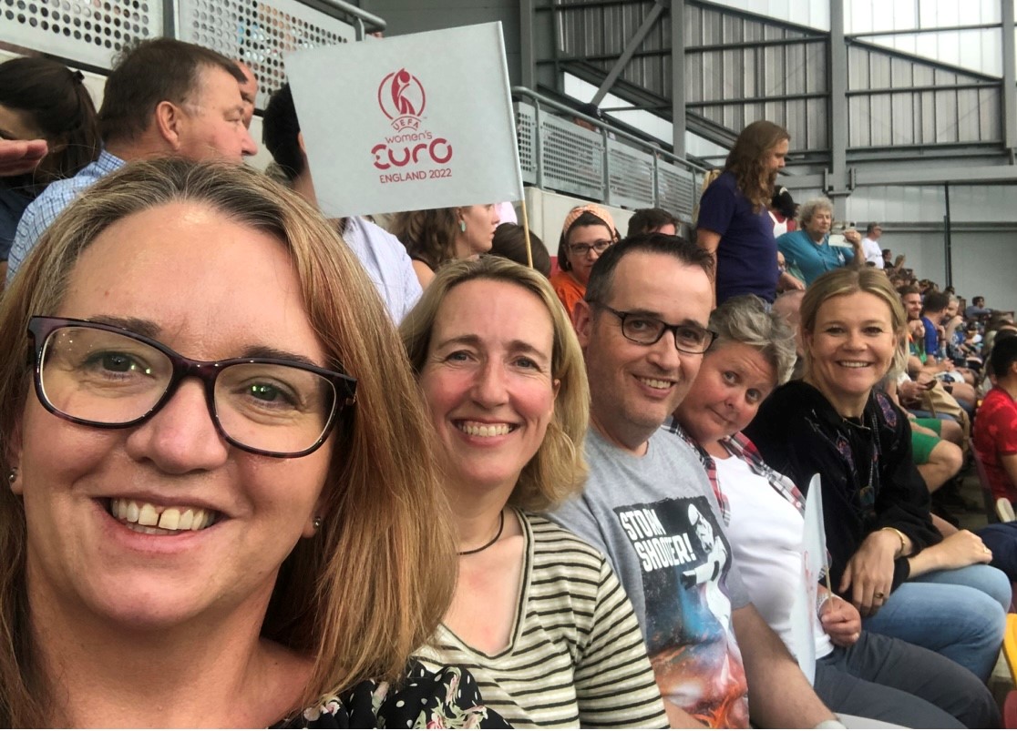 Sport & Recreation Alliance (@sportrectweets) on Twitter photo Fantastic to get together with the incoming and outgoing <a href="/IWGWomenSport/">IWG Women & Sport</a> Secretary Generals and colleagues from <a href="/uk_sport/">UK Sport</a> last night at Brentford Community Stadium for a brilliant #EURO2022 quarter-final! 🇦🇹🇩🇪⚽️
Great to see you Rachel, <a href="/OKeefeLisa/">Lisa O'Keefe MBE</a> & <a href="/clarebarrell/">Clare Barrell</a> ☺️ Fantastic to get together with the incoming and outgoing <a href="/IWGWomenSport/">IWG Women & Sport</a> Secretary Generals and colleagues from <a href="/uk_sport/">UK Sport</a> last night at Brentford Community Stadium for a brilliant #EURO2022 quarter-final! 🇦🇹🇩🇪⚽️
Great to see you Rachel, <a href="/OKeefeLisa/">Lisa O'Keefe MBE</a> & <a href="/clarebarrell/">Clare Barrell</a> ☺️