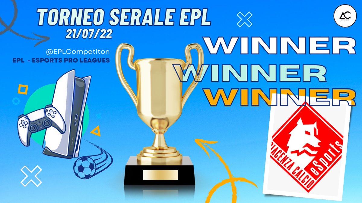 Complimenti al <a href="/Piacenza_eSp/">Piacenza Calcio eSports</a> capitanato da @Stef28074434 per aver vinto il Torneo Serale del 21/07/22 vincendo in finale contro @FCWolfreal per 3-1!
Ringraziamo tutte le squadre per aver partecipato.
Complimenti a <a href="/AC7_Graphic/">Andrea Castello | PLAYER & GRAFICO PRO CLUB 🎮🎨⚽️</a> per la fantastica grafica🤩