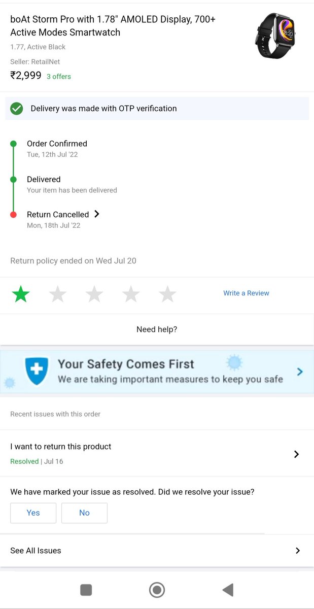 Avinav1243's tweet photo. Product Pickup was done but I didn't receive the refund. There is no update in the Flipkart Support ticket from a week.
This is the service we get being a Flipkart Plus user and a Flipkart Plus F-Assured Listed Product.
#flipkartscam @Flipkart  @flipkartsupport #FlipkartPlusScam https://t.co/qNFKAXn2LX