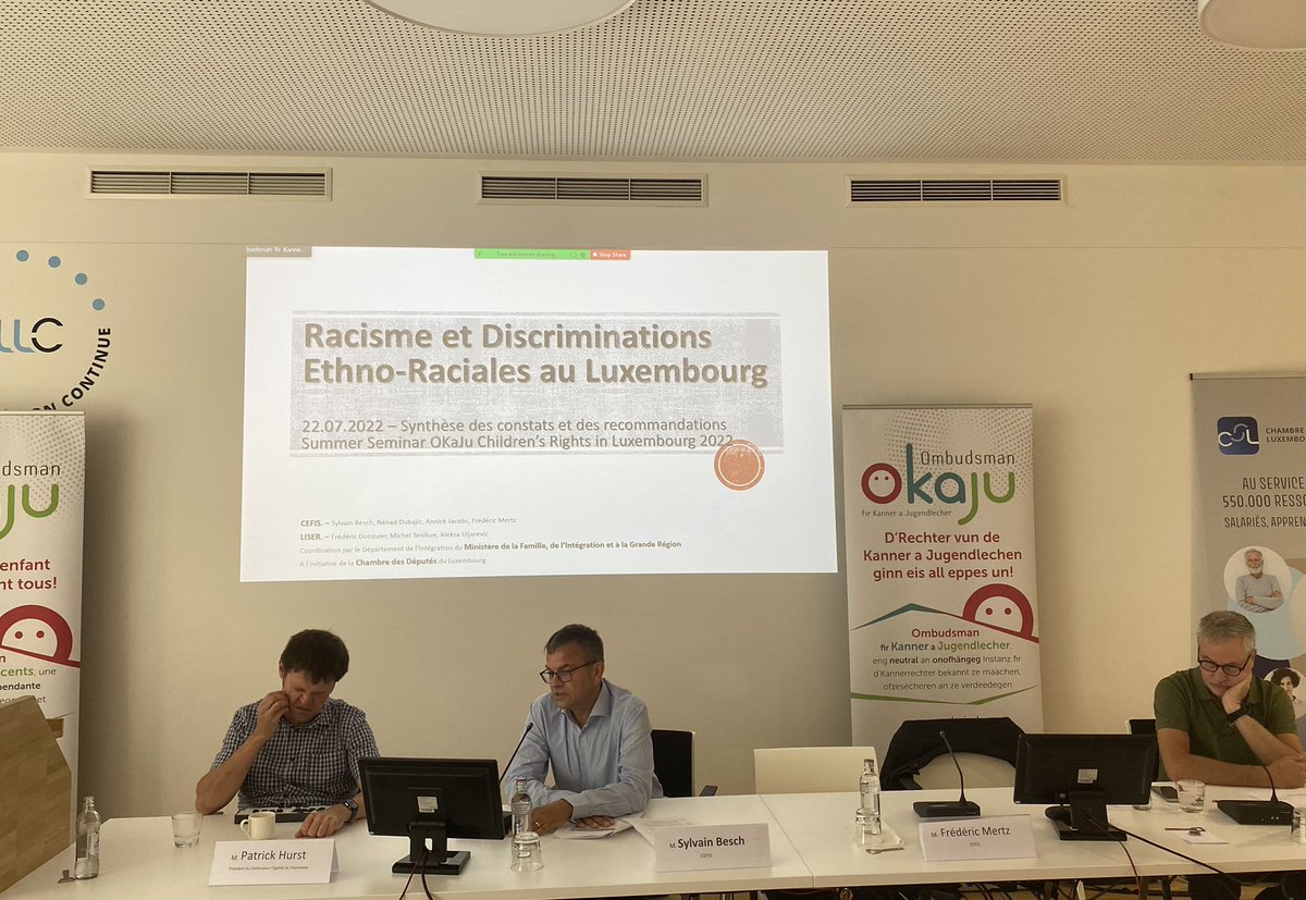 okaju_lu's tweet photo. #SylvainBesch de https://t.co/qiyQWjLolp présente l‘étude sur le #racisme au #Luxembourg par le @MiFa_Lu avec le @LISERinLUX dans le cadre du #SuSe22 @okaju_lu infos supp. https://t.co/gmJDsyf3ay https://t.co/NhbHAwnzJS