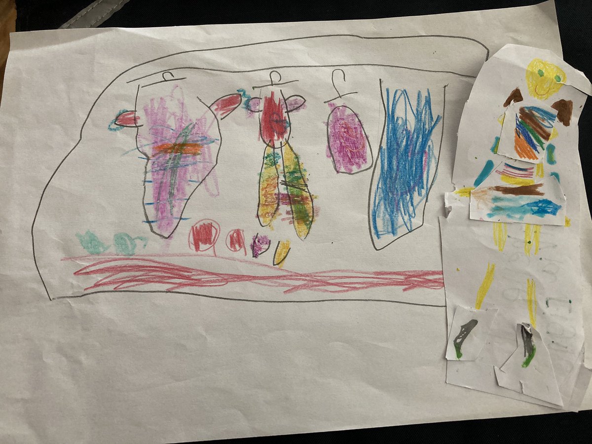 Clearing out the school book bag and find these. Fashion design for <a href="/ladygaga/">Lady Gaga</a> apparently. Not bad for a 5 year old 😍