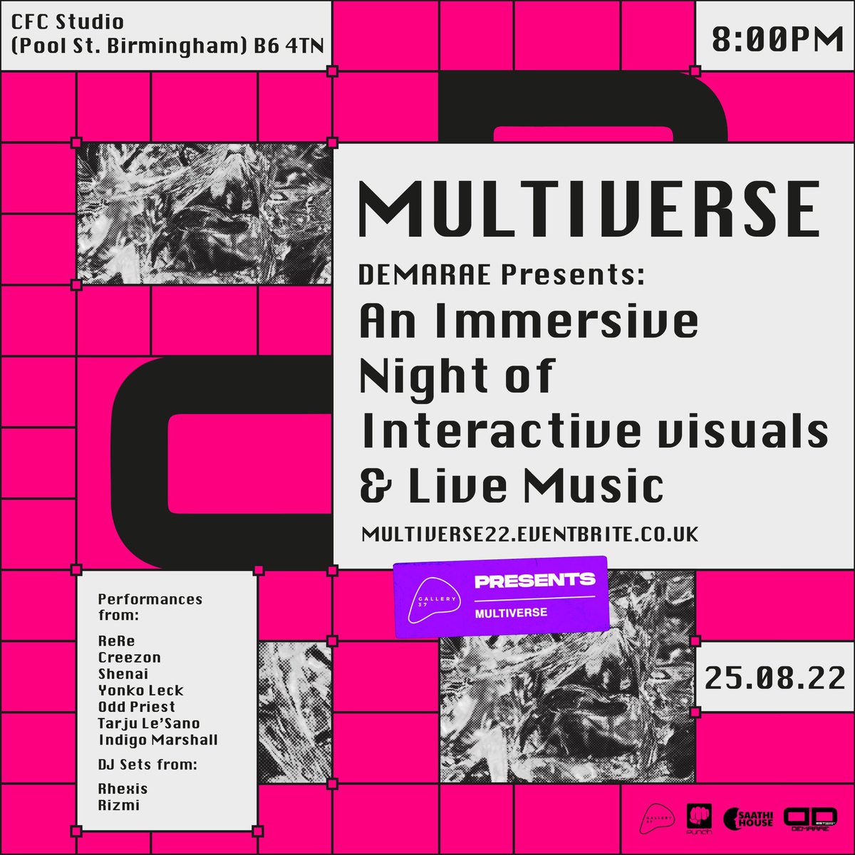 We're bringing you a night of interactive visuals &amp; live music, prepare to be immersed into a new world with MULTIVERSE 👾 

Explore a night of digital projections, created by <a href="/_Demarae/">DEMARAE</a>, that will interact with music #BrumHour

🎟 multiverse22.eventbrite.co.uk