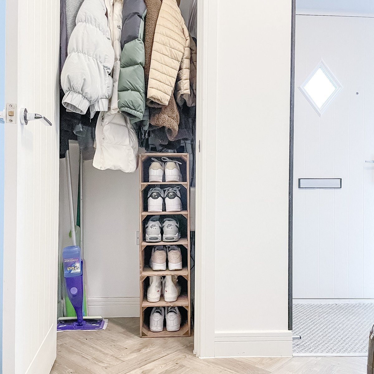 Thanks for the kind words! ★★★★★ "As described - very useful storage, fits into slim hallway space, looks great!" Zoe etsy.me/3v9PdIZ #etsy  #shoerack #shoestorageunit #shoestore #shoestorage #tallshoerack #thinshoerack #woodenshoerack