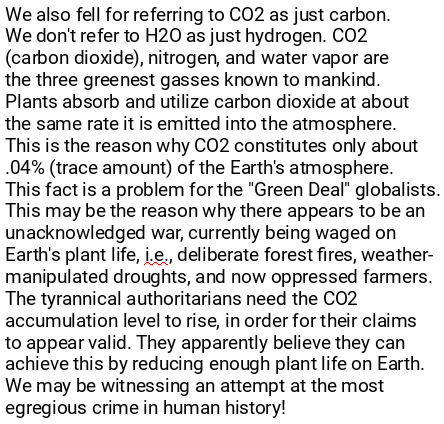 The following is a reply I just commented, as my opinion, on YouTube: #climatechangehoax #CO2taxscam