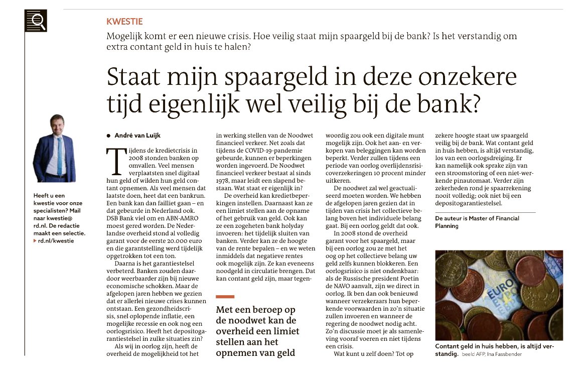 Mijn artikel over de #Noodwet #Financieel #Verkeer Welke macht kan de overheid over je spaargeld hebben in tijden van crisis?