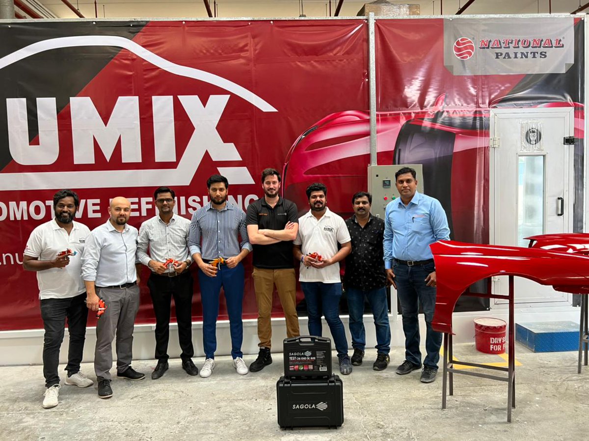 SagolaOfficial's tweet image. During our visit to Dubai, we had the opportunity to tests our spray guns with National Paints refinishing products. Thanks Abdul Samad and his team for their attention and support.
.
#sagolapower #teamsagola #sagola4600trophytruck #sagola4600xtreme #sagola3300gto