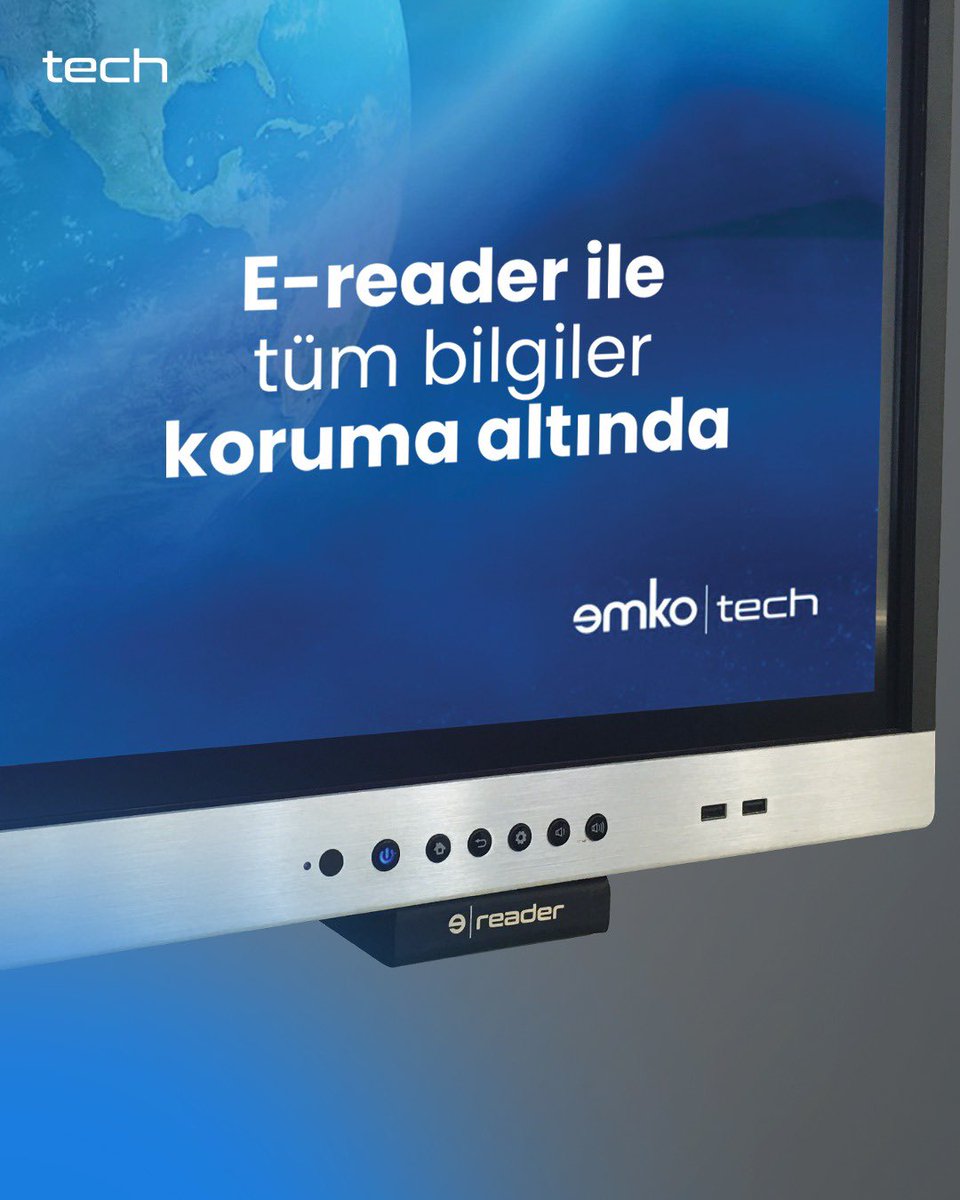 Emko akıllı tahtalarına özel geliştirilen NFC okuyucu modülü e-reader ile tüm bilgileriniz koruma altına alınıyor. Kullanıcılara kişisel olarak tanımlanabilen NFC kart sistemi ile akıllı tahtalarınızı saniyeler için kilitleyip açabilirsiniz. 

#emko #emkoedu #emkotech