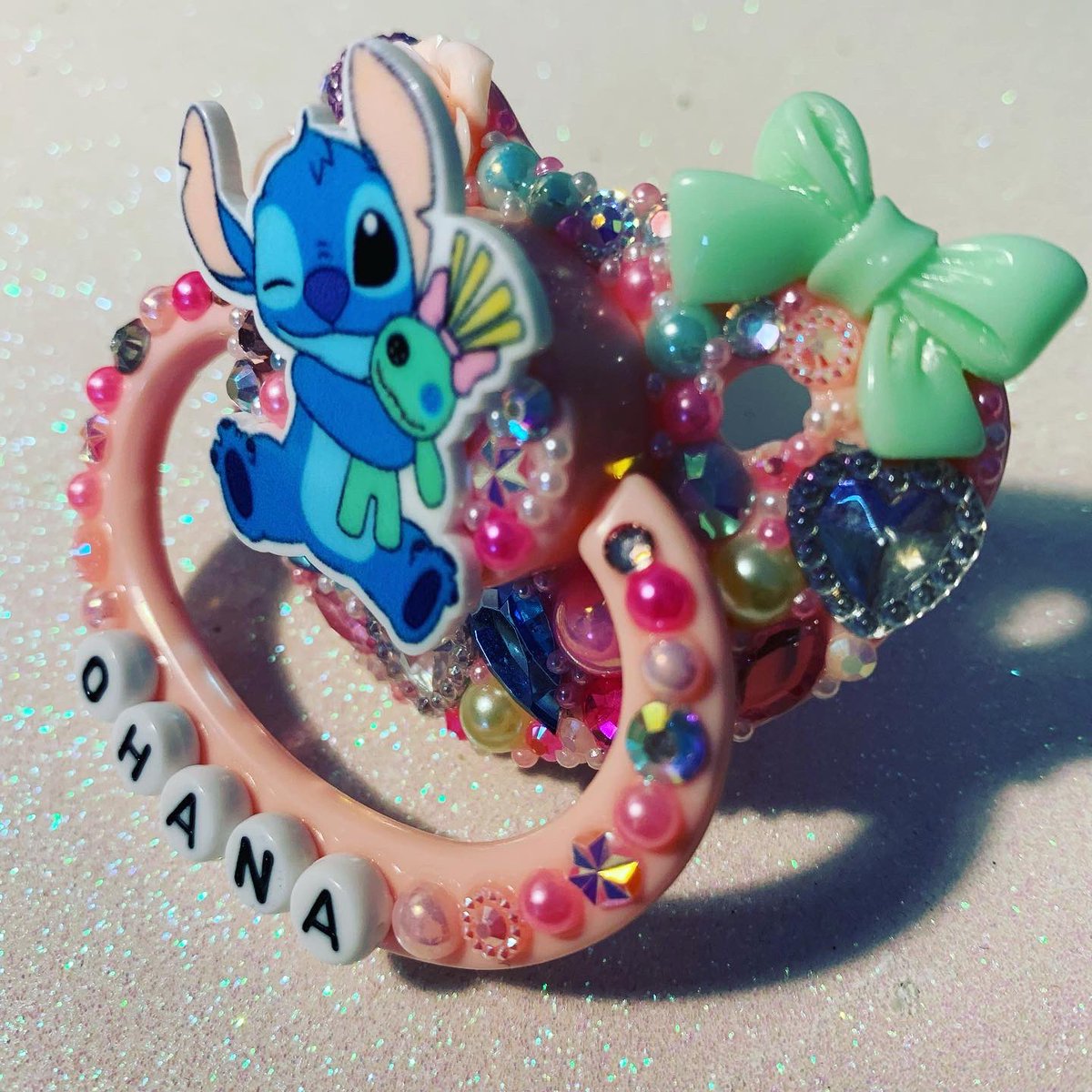 kinksparkle's tweet photo. ✨AVAILABLE✨ Stitch! adult paci now available! Be quick these never wait long for a new smol home! 

£19.99 including UK shipping (international shipping available for additional cost) 

#ddlgshop #decopaci #decopacifier #decipacishop #littlespaceddlg #littlespaceddlgshop https://t.co/Ib1EtKpsom