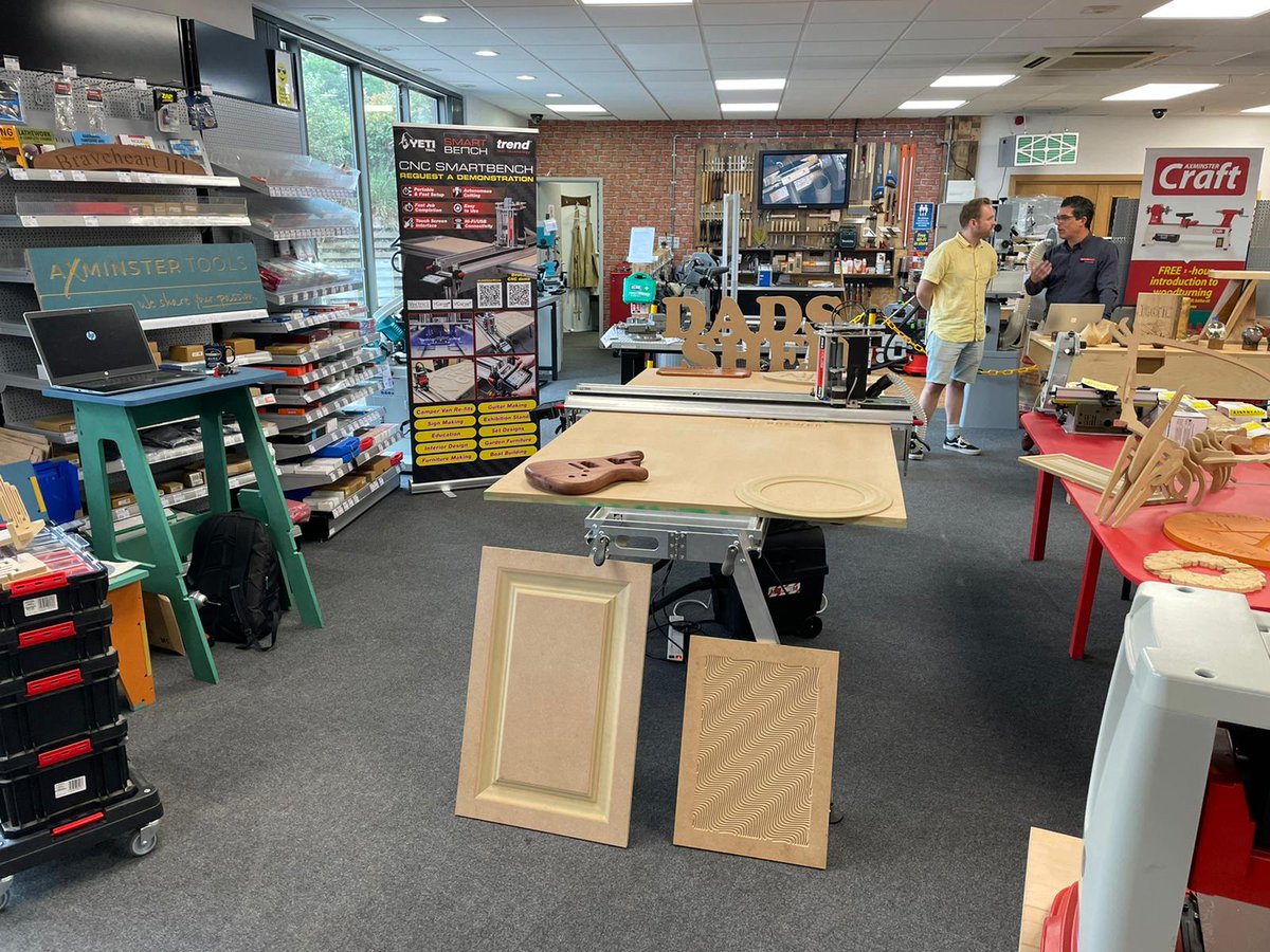 TrendToolTech's tweet photo. All set up and ready to go at the @AxminsterTools Cardiff store. Make sure you pop down and view live demonstrations of the CNC SmartBench! https://t.co/VgM7MCyhRe
#cncsmartbench #cncmachine #cncrouter #router #routing #woodworking #woodworker #woodcrafts #cardiff #PowerTools https://t.co/gtBQBptjbq