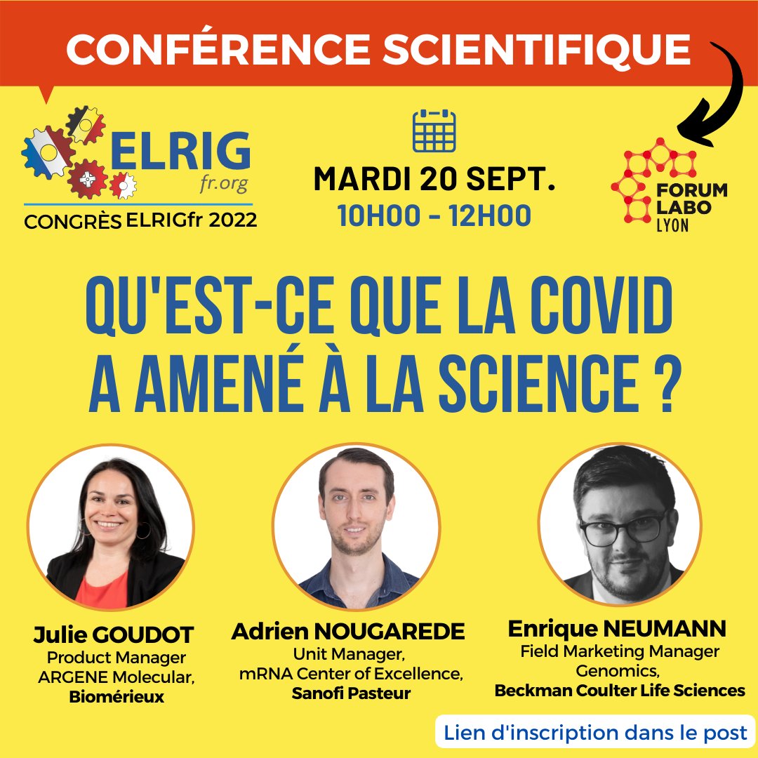La #COVID a imposé de profondes mutations dans le paysage du #laboratoire. Grâce à des acteurs du diagnostic, nous verrons comment cette crise a imposé des adaptations aux laboratoires pour traiter les tests.
Rdv le 𝗺𝗮𝗿𝗱𝗶 𝟮𝟬 𝘀𝗲𝗽𝘁𝗲𝗺𝗯𝗿𝗲
👉 bit.ly/3sZM3GH
