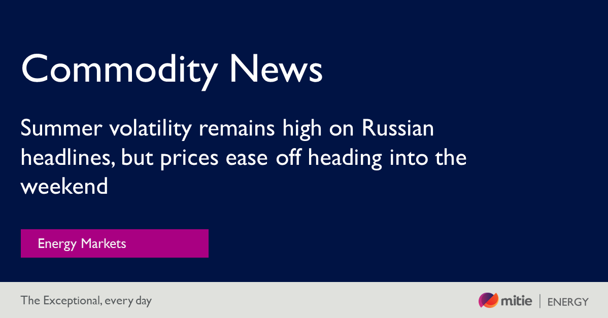 Every week since the start of June, Thursday and Friday has seen a significant sell-off for front month gas. The drop at the end of the trading week has been -19%, -27%, -19%, -12%, -31%, and -28% from 9th– 10th June to 14th–15th July respectively. 
#EnergyMarkets