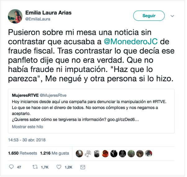 O nos suena una alarma con cada información de un periódico, una radio, una televisión o las redes o para encarcelarnos les bastará un cordón de zapato. No son solo Ferreras, Inda, el PP y Villarejo. Fue RTVE, Vallés, Alsina, Ana Rosa, Griso, El plural, Caño... 
Quién no fue...