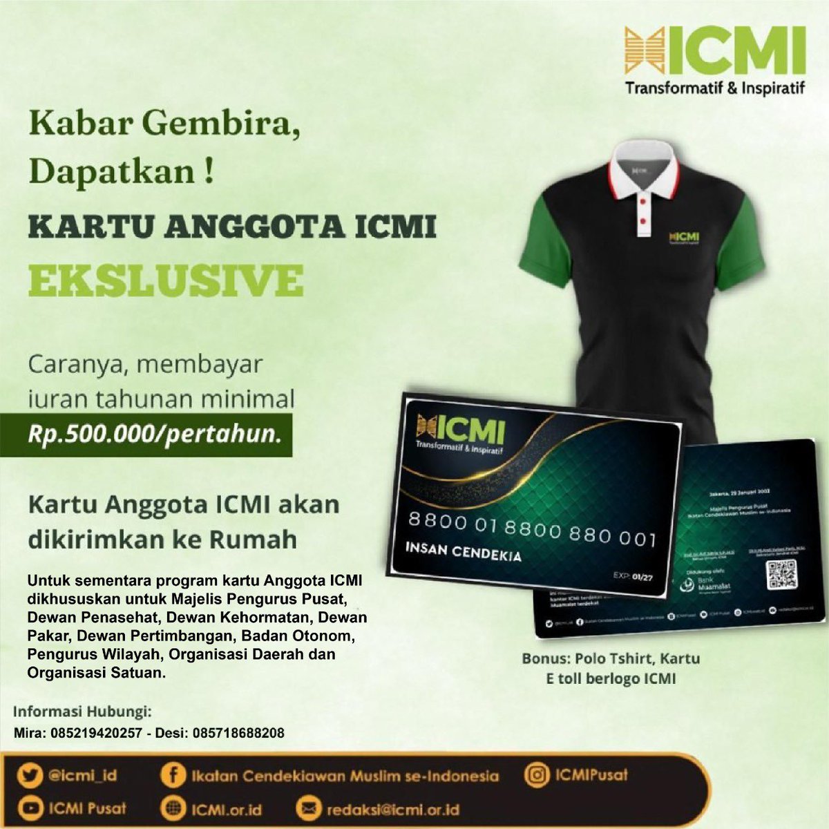 Informasi seputar Kartu Anggota ICMI:
#ICMIPusat #ICMI