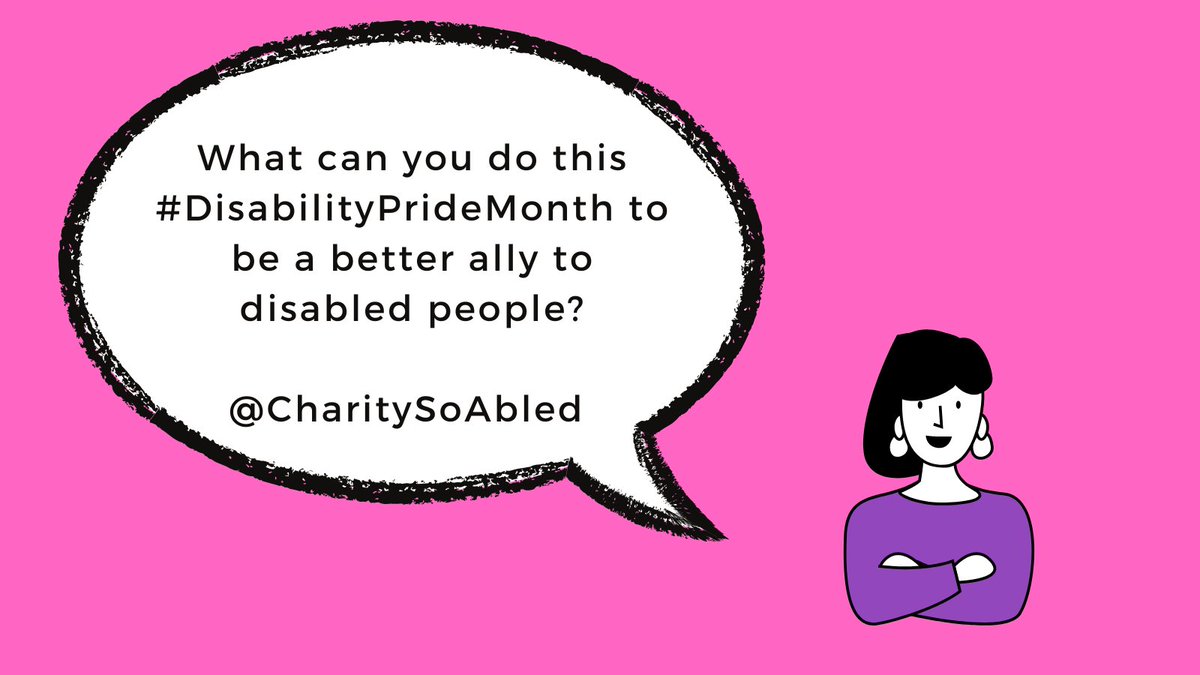 CharitySoAbled's tweet photo. Today we are going to be sharing how you can be a better ally this #DisabilityPrideMonth! 
1. Always add alt text (short written descrip.) to your images &amp; a separate image description (see below). Alt text allows readers with visual disabilities to access images #CharitySoAbled https://t.co/duZdXtiJik