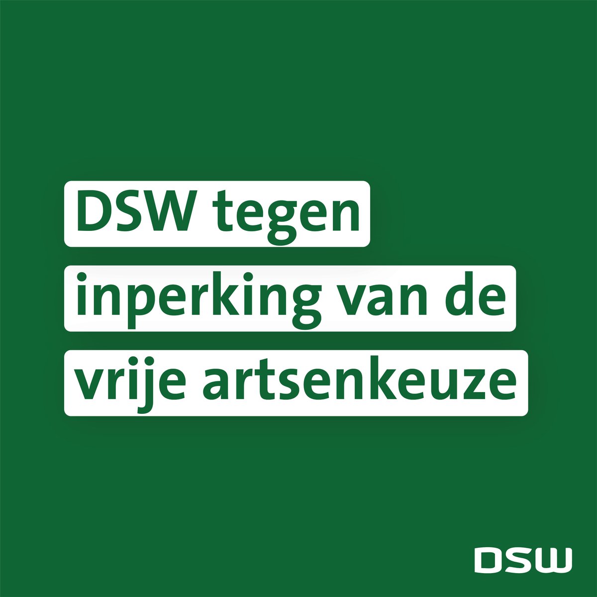Met ‘passende zorg’ als toverwoord wordt de vrije artsenkeuze opnieuw ter discussie gesteld. DSW is nog steeds tegen alle vormen van inperking van de vrije artsenkeuze.  
Lees het standpunt van DSW; zorgvisie.nl/blog/vrije-art…

#vrijeartsenkeuze #artikel13 #zorg