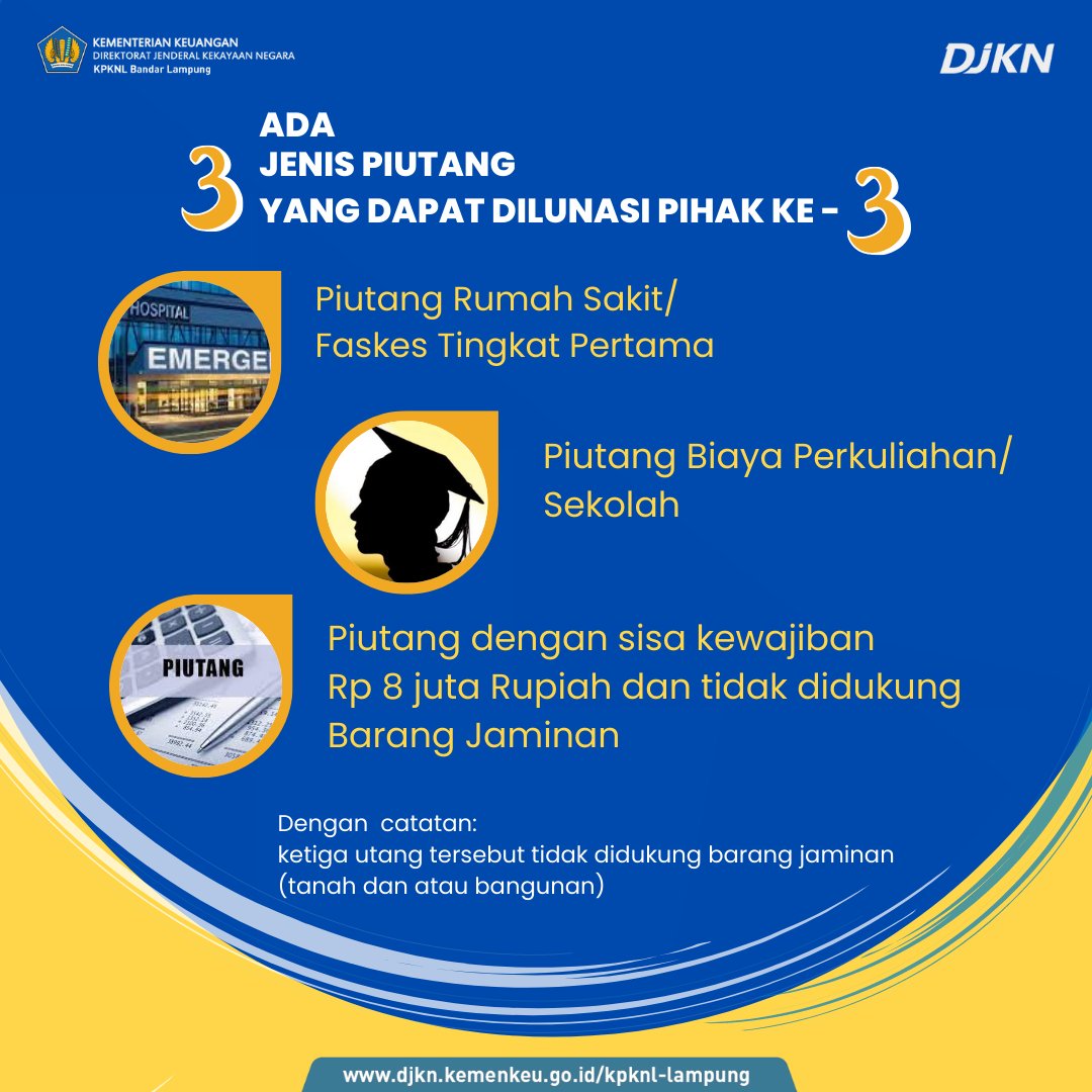 KpknlLampung's tweet photo. Helau….
#SobatKaeN bisa membantu meringankan kewajiban membayar utang karena sekarang, Program Keringanan Utang dapat dibayarkan oleh pihak ketiga 😇
Manfaatkan segera karena #LunasHariIniLegaSampaiNanti.
#KeringananUtang
#LunasHariIniLegaSampaiNanti
#KPKNLBandarLampung https://t.co/NwAFiSSMda