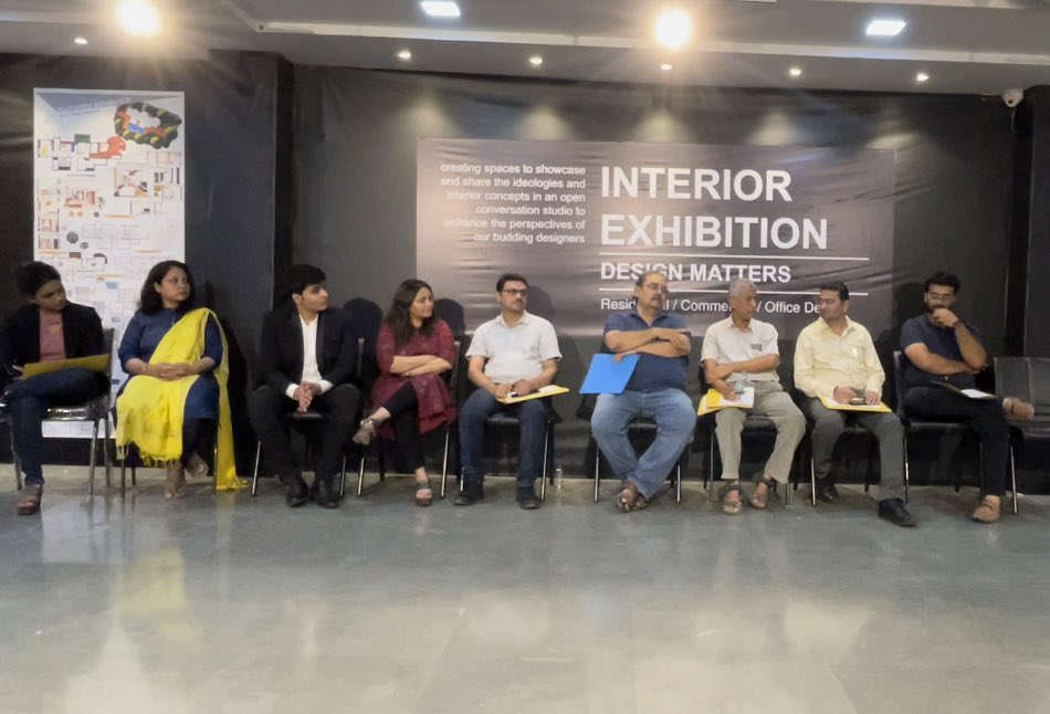 Veeraj04's tweet photo. Design Matters - Interior Exhibition 

In presence of
Ar. Chandrashekhar Thuse sir
Ar. Lalit Rane sir
Ar. Niraj Mantri sir 
Ar. Vishal Deshmukh sir 
Ar. Yash Seth sir

Creating spaces to showcase and share ideologies &amp; interior concepts in an open conversation studio
#design https://t.co/kJJRqhBu25
