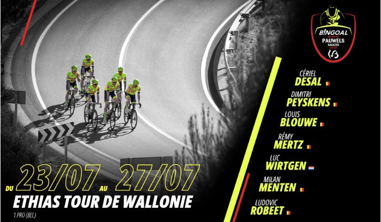 Wagner-Bazin-WB (@wagnerbazinwb) on Twitter photo 🇧🇪 #ethiastourdewallonie22
Voici notre sélection pour <a href="/tourdewallonie/">Tour de Wallonie & GP de Wallonie</a> (2. Pro)
🗓 23-27/07
@Cerieldesal 🇧🇪
<a href="/DimitriPeyskens/">DimitriPeyskens</a> 🇧🇪
<a href="/Lblouwe/">louis blouwe</a> 🇧🇪
<a href="/RemyMertz/">Rémy Mertz</a> 🇧🇪
<a href="/LucWirtgen/">Luc Wirtgen</a> 🇱🇺
<a href="/MilanMenten/">Milan Menten🔥</a> 🇧🇪
<a href="/RobeetLudovic/">Robeet Ludovic</a> 🇧🇪
🔴 wbca.be/course/ethias-…
#bingoalpauwelssauceswb 🇧🇪 #ethiastourdewallonie22
Voici notre sélection pour <a href="/tourdewallonie/">Tour de Wallonie & GP de Wallonie</a> (2. Pro)
🗓 23-27/07
@Cerieldesal 🇧🇪
<a href="/DimitriPeyskens/">DimitriPeyskens</a> 🇧🇪
<a href="/Lblouwe/">louis blouwe</a> 🇧🇪
<a href="/RemyMertz/">Rémy Mertz</a> 🇧🇪
<a href="/LucWirtgen/">Luc Wirtgen</a> 🇱🇺
<a href="/MilanMenten/">Milan Menten🔥</a> 🇧🇪
<a href="/RobeetLudovic/">Robeet Ludovic</a> 🇧🇪
🔴 wbca.be/course/ethias-…
#bingoalpauwelssauceswb