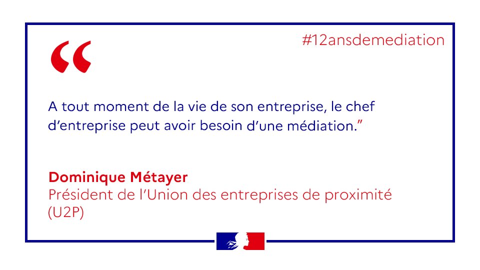 Dominique Métayer revient sur la contribution de l'<a href="/U2P_france/">U2P</a> à l'action du <a href="/MedEntreprises/">Médiateur des entreprises</a> pour simplifier les procédures et encourager les petites entreprises à conquérir de nouveaux marchés.

#12ansdemediation

bit.ly/3Ps62al
