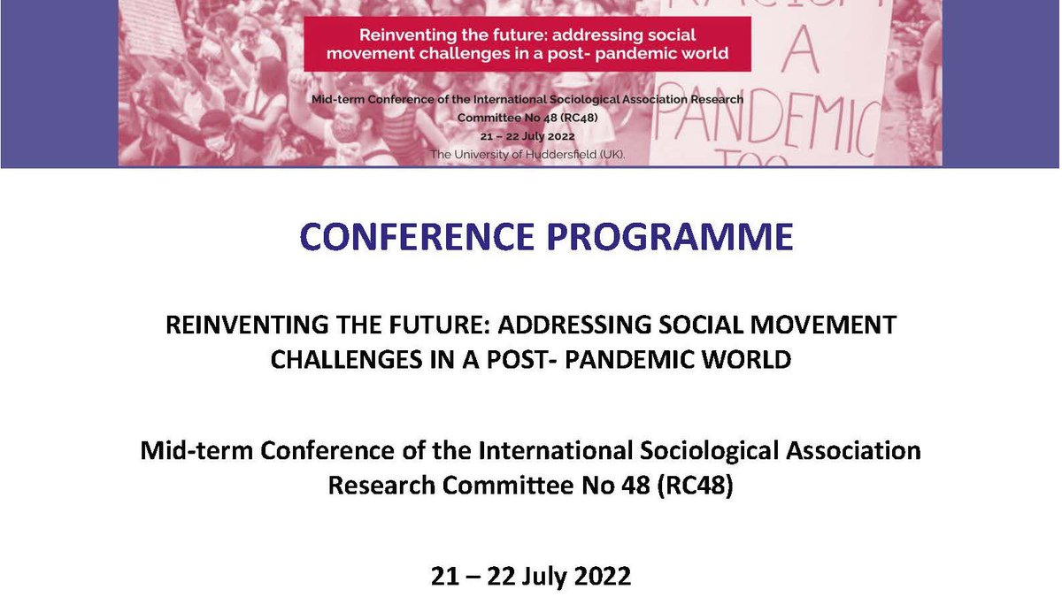 ParticipH2020's tweet photo. Today we are participating in @isa_sociology's #RC48 midterm conference on social movements in pandemic times. Don’t miss Session 9 at 14:45 with our experts from the #PARTICIPATIONH2020 project.
Info https://t.co/lVGOZplLyR
#PCVE #radicalisation #extremism https://t.co/tcYeVfLpVb