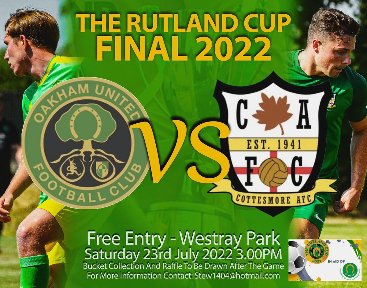 Cottesmore AFC (@cottesmoreafc) on Twitter photo Tomorrow we host the final of the Rutland Cup 2022 in aid of <a href="/forrutland/">For Rutland</a>. Please come down and support both sides in this charity game to raise money for local good causes. McNeills bar open as usual 🍻 Tomorrow we host the final of the Rutland Cup 2022 in aid of <a href="/forrutland/">For Rutland</a>. Please come down and support both sides in this charity game to raise money for local good causes. McNeills bar open as usual 🍻