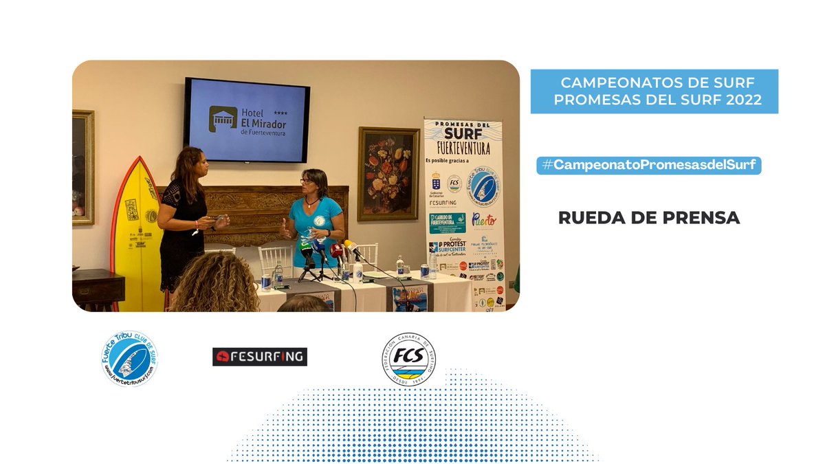 Presentación de la 5ta edición del campeonato de surf PROMESAS DEL SURF FUERTEVENTURA 2022, que comienza mañana 23 de julio a las 8 am en Playa Blanca, Puerto del Rosario y que en esta edición se convierte en Campeonato Nacional. #campeonatopromesasdelsurf