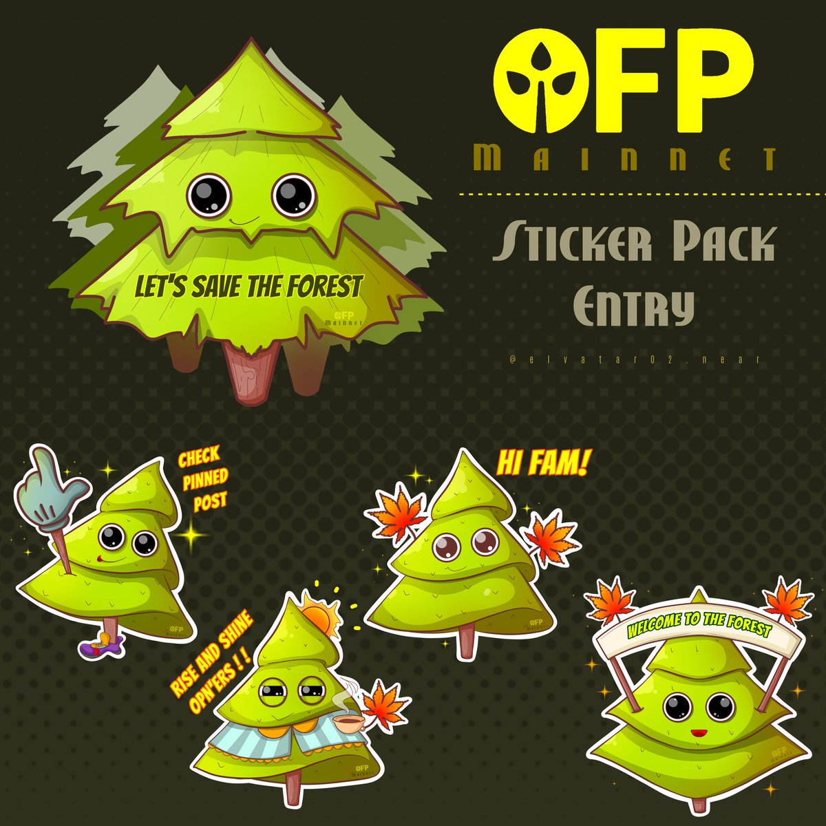 Hi everyone! Here's my art / stickers entry for OFP Mainnet! 
LET'S SAVE THE FOREST 🌴🌳🌲
Theme: OFP MAINNET ✨

@OpenForest_ #OpenForestProtocol