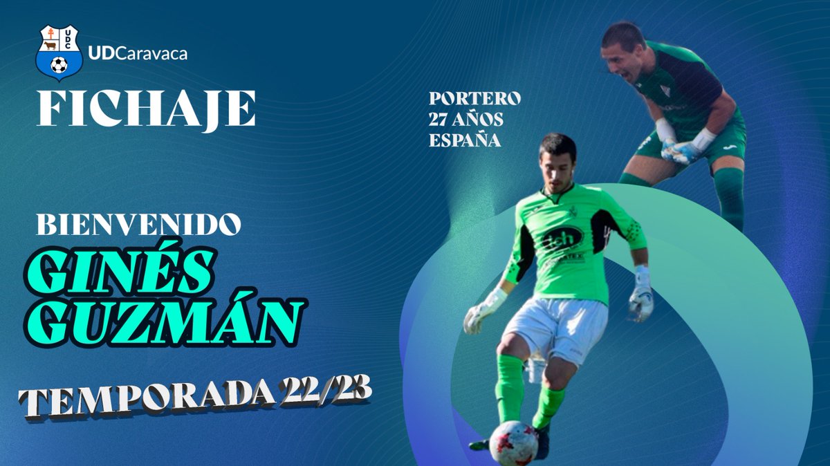 CaravacaUd's tweet photo. #FICHAJES 

-Gines Guzmán defenderá nuestra portería esta temporada. Portero que viene de hacer buenas temporadas en el Bullense, siendo elegido mejor portero de Preferente en la  19/20 y ahora defenderá nuestros colores…
Bienvenido!! https://t.co/bzsIl8xFqU