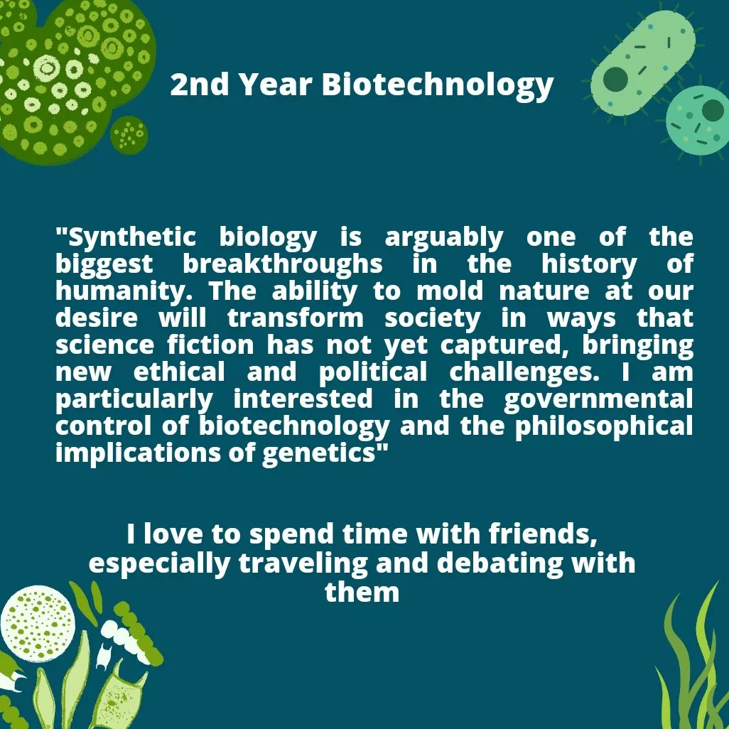 Meet our team! Jorge Servert is a 2nd Year Biotechnology student and he is currently our Head of Human Practices and part of the Wet Lab team!
#iGEM #Syntheticbiology