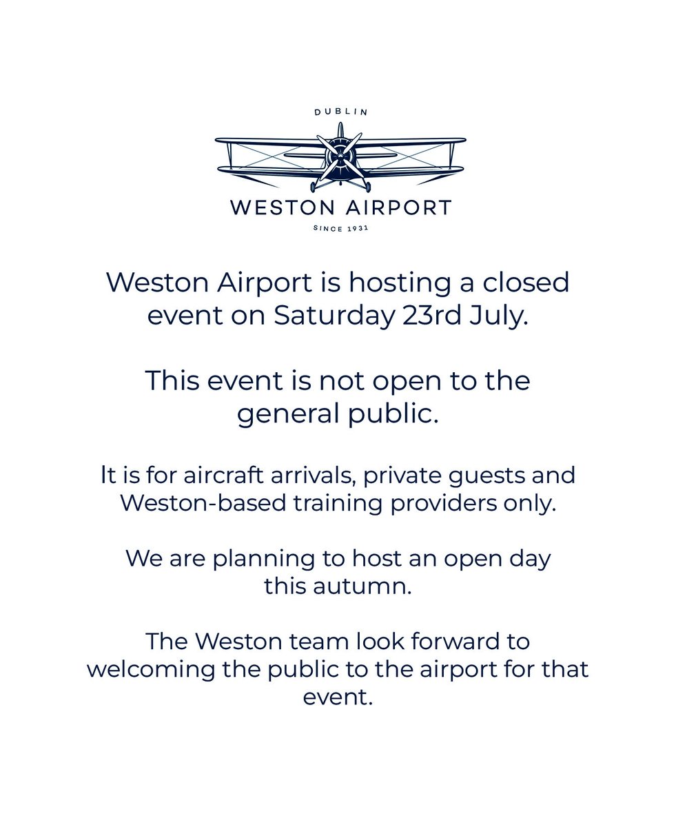 Weston Airport (@westonairport) on Twitter photo 2022-07-22 09:59:04