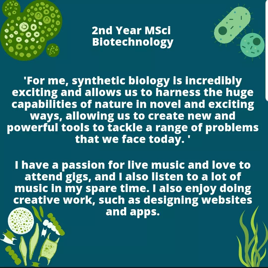 Meet our team! Max May is a 2nd Year Msci Biotechnology student and he is currently Head of the Wiki development and part of the Wet Lab team!
#iGEM #Syntheticbiology