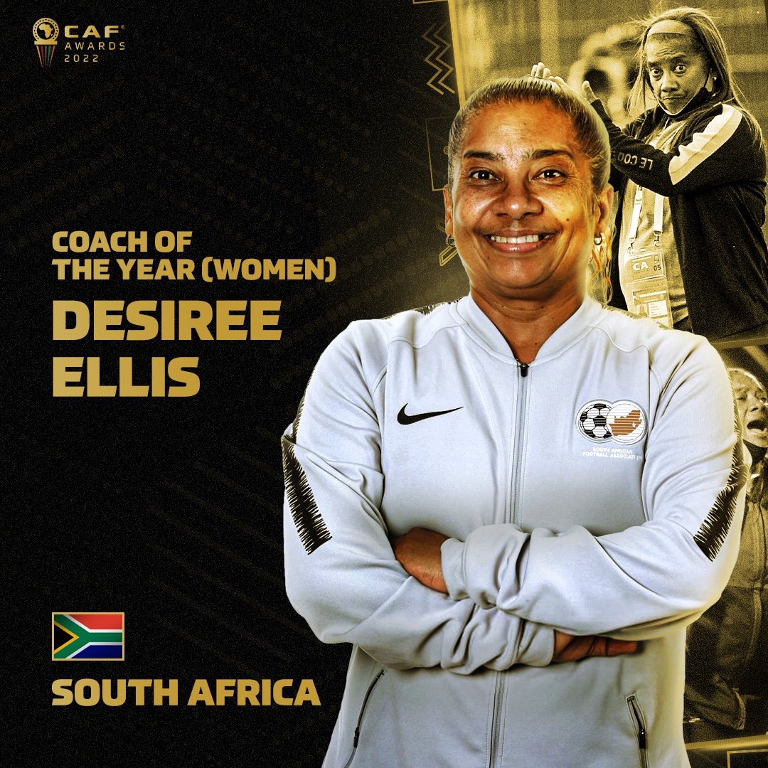A well-deserved accolade for <a href="/descaptain/">Desiree Ellis</a> , <a href="/SAFA_net/">SAFA.net</a>  &amp; <a href="/Banyana_Banyana/">Sasol Banyana Banyana</a> Banyana for the caf_online awards last night. Good luck tomorrow in bringing the trophy home. #banyanabanyana #legends