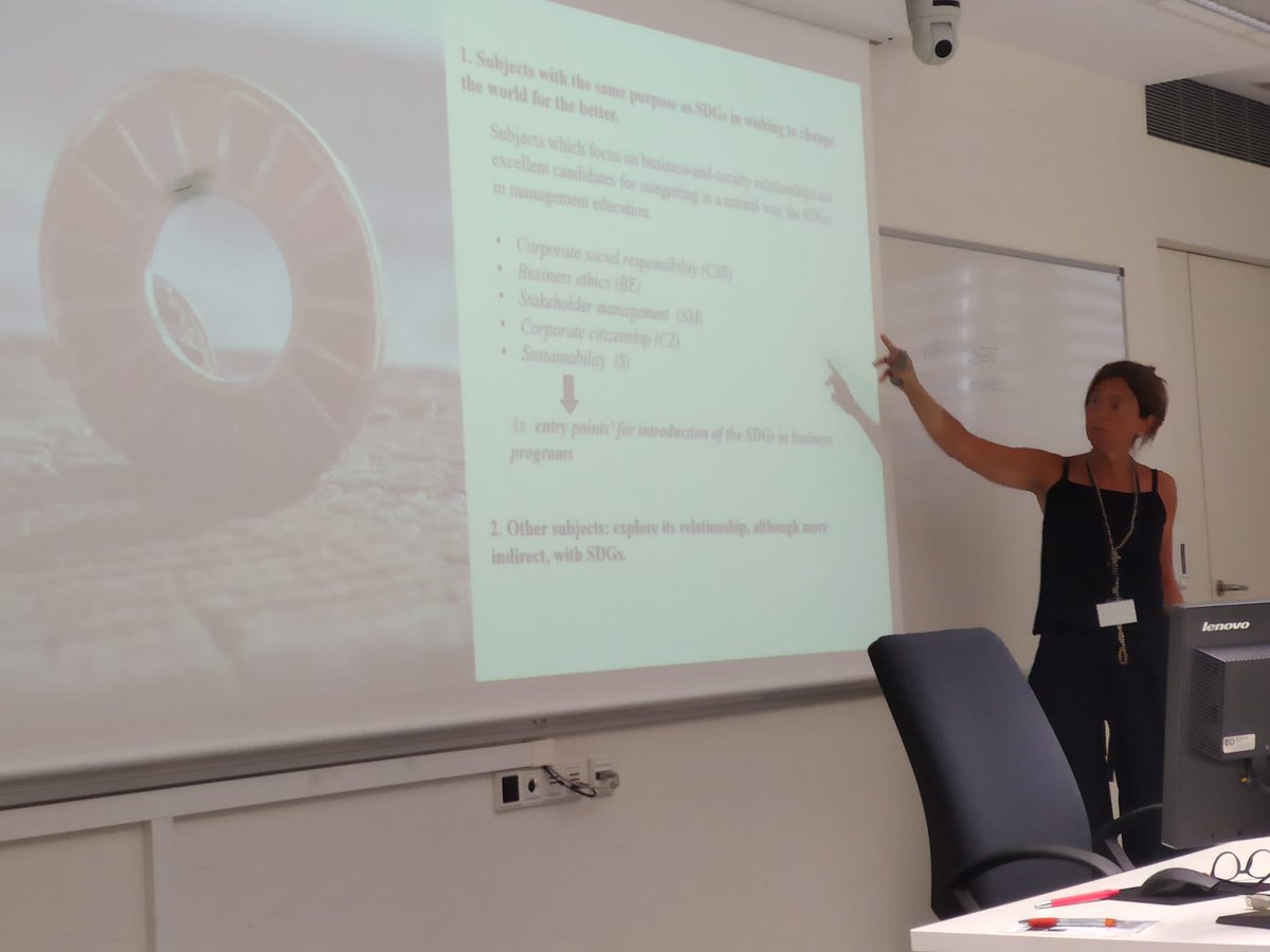 Dolorsseto's tweet photo. It has been a pleasure to present the paper “Embedding SDGs in Business Education: a conceptual framework” with my colleague Ángela Callejón in #ISBEE2022 Bilbao #SDGs #education #Sustainability https://t.co/dMsm1Lciwf