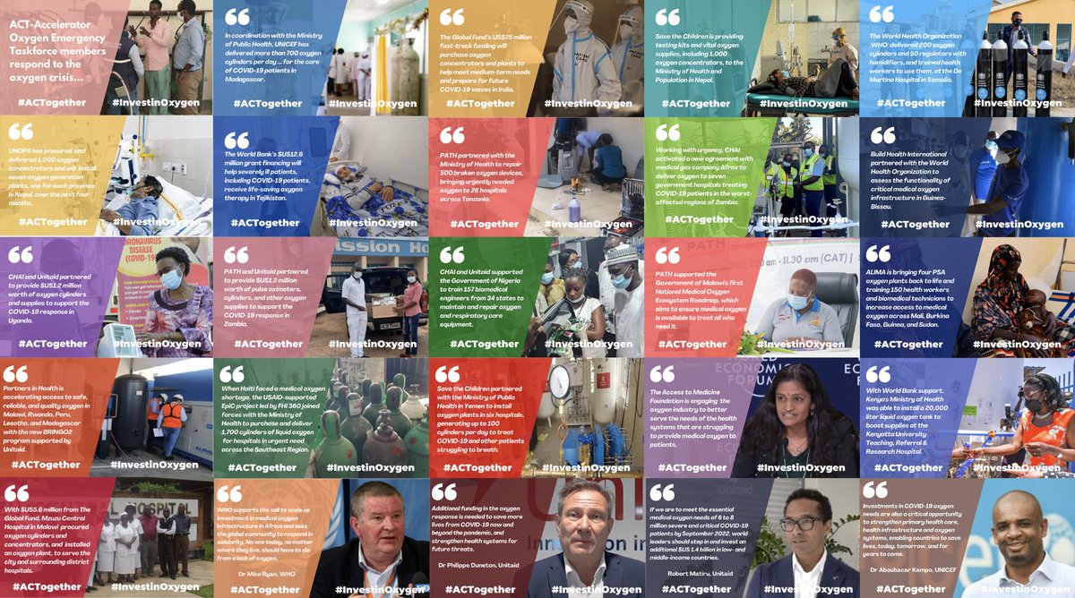 JustACTIONS's tweet photo. .@ACTAccelerator #Oxygen Emergency Taskforce mobilized ~$US1 billion worth of #oxygen supplies to 90+ LMICs in just 16 mths, but job is not done &amp; wide gaps in #accesstooxygen remain. Need @G7 @g20org 
to #ACTogether to #investinOxygen &amp; #InvestinEquity 👉https://t.co/oDT0CdxR2Y https://t.co/cwT8AABHOS
