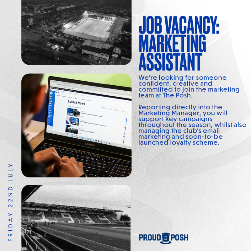 theposh's tweet photo. 🚨 Last chance to submit your application to join the marketing team at Peterborough United as a Marketing Assistant.

This role closes tomorrow afternoon.

More details below.

#pufc