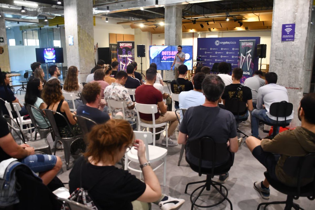 marcelopdag's tweet photo. El día de hoy se cumple un mes de nuestra visita como @DotsamaAdv a @cryptoplaza_es 📍una experiencia increíble donde se realizó la primera NFT art Experience de @RmrkApp y un meetup con toda la comunidad de Madrid 🇪🇸 ¡Que ganas de volver a veros!🤩 https://t.co/vl5uMyYQVi