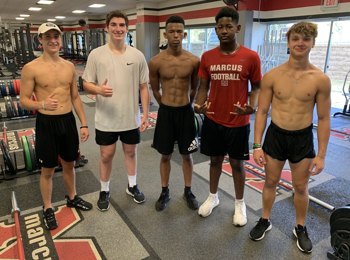 Big week for the @Marcus_HS Marauders High Intensity group! 30 deposits made this Summer and still a week to go. 📈 Proud of the guys that are trading in good to go chase GREAT! #STCDA S/o to @CareNow ⭐️’s of the Week, Chance, Wesley, Collin, Jamorie and Philip!
