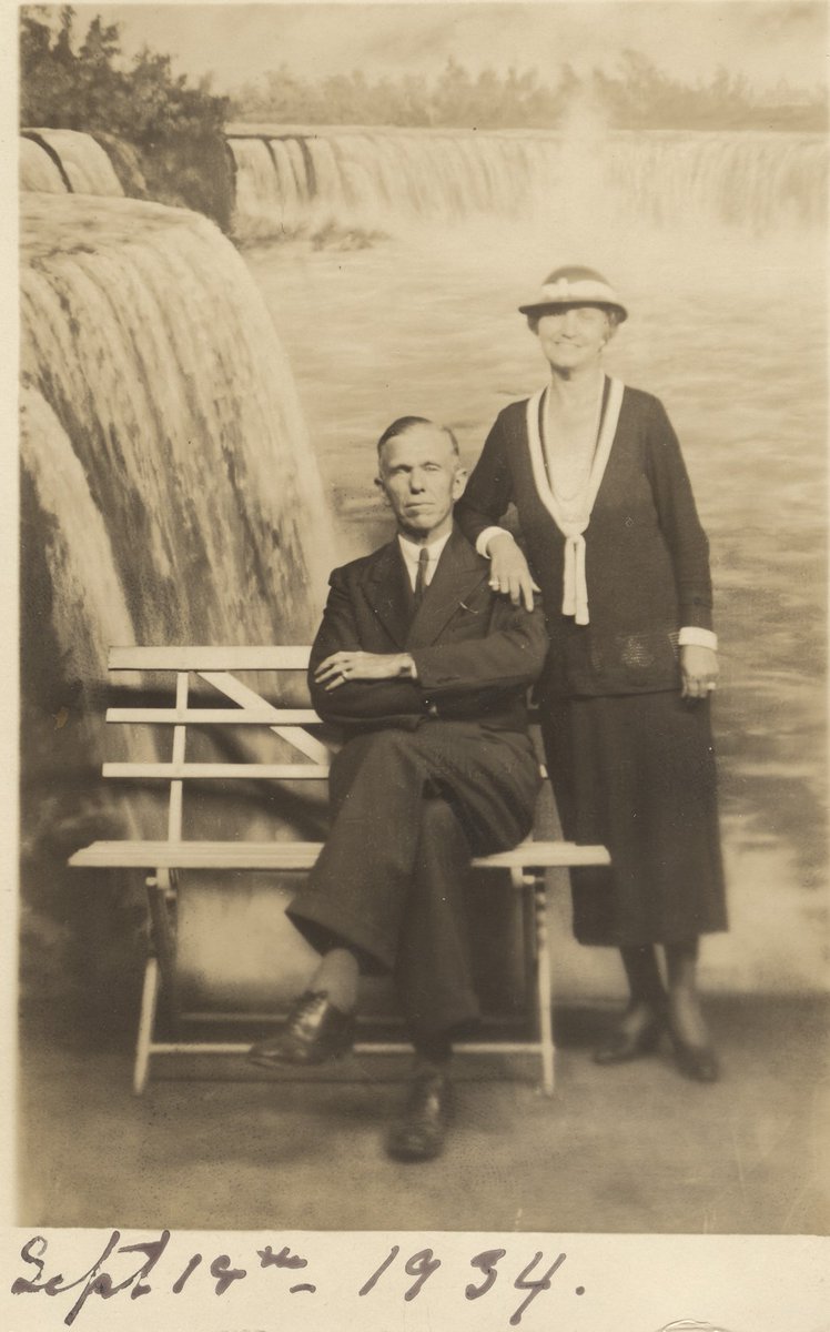 MelissasLibrary's tweet photo. "Where's Marshall Today?"
He and Katherine are at Niagara Falls in 1934. 
As hot as it is in so much of the country, we might all like a journey on Maid of the Mist, yes?
@NiagaraFallsUSA 
@maidofthemist
#WheresMarshall
#MarshallFoundationLibrary https://t.co/jhvKYi52Yf