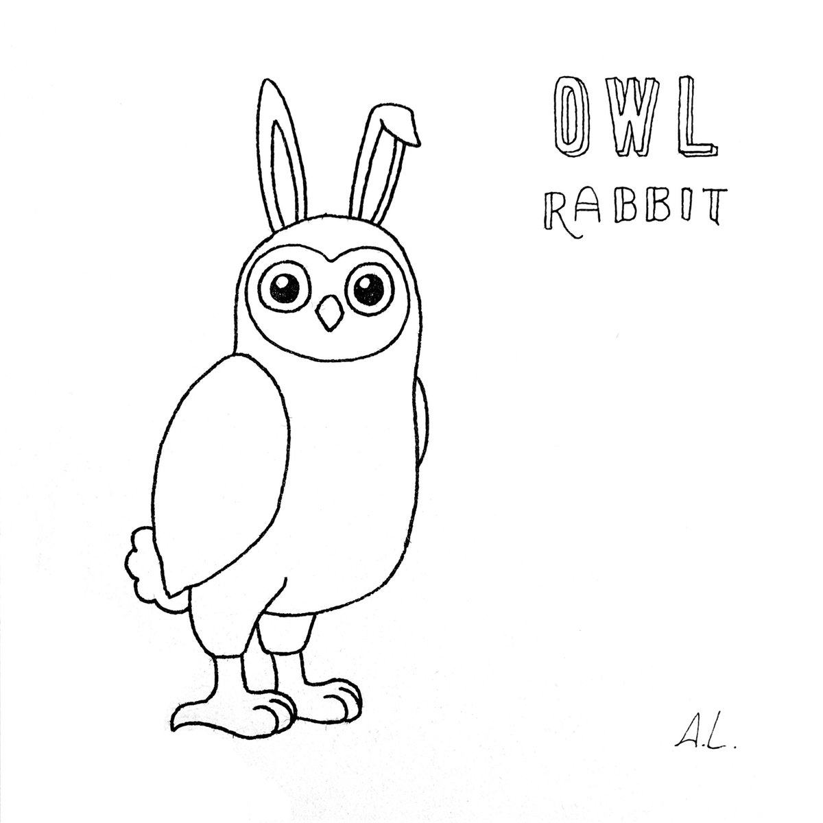 cartoonsbyal's tweet image. Quick #frightenedrabbit / #owljohn sketch #frabbit