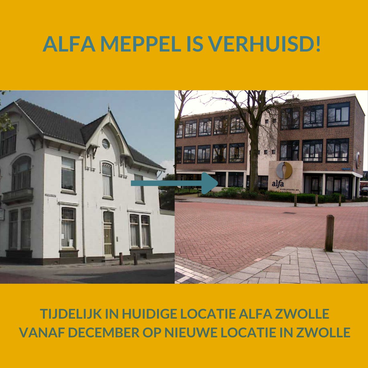 Vanaf december zullen de medewerkers van Alfa Zwolle, Meppel en IJsselmuiden gaan werken op één nieuwe locatie in Zwolle. 🎉 Tijdelijk werken de medewerkers van Meppel vanaf 22 juli vanuit Zwolle en IJsselmuiden. 🔀 Kijk voor meer informatie op alfa.nl/zwolle/actueel…