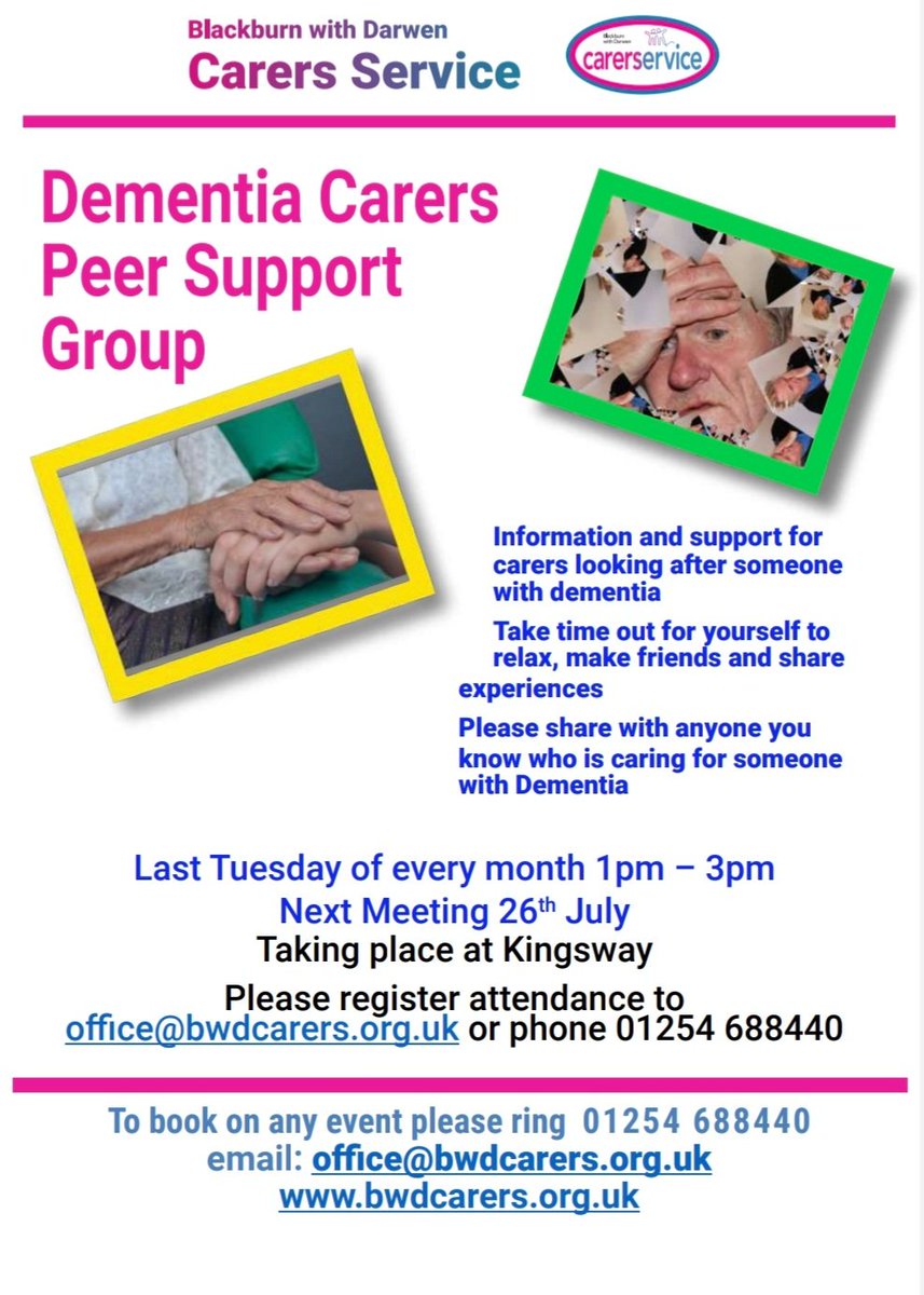 BlackburnCarers's tweet image. Come along to the Dementia Peer Support Group on Tuesday 26th July at 1pm 

We will be discussing how to safeguard in the home and ideas to help with anyone wandering.

#dementia #dementiaawareness #caredfor #information #support