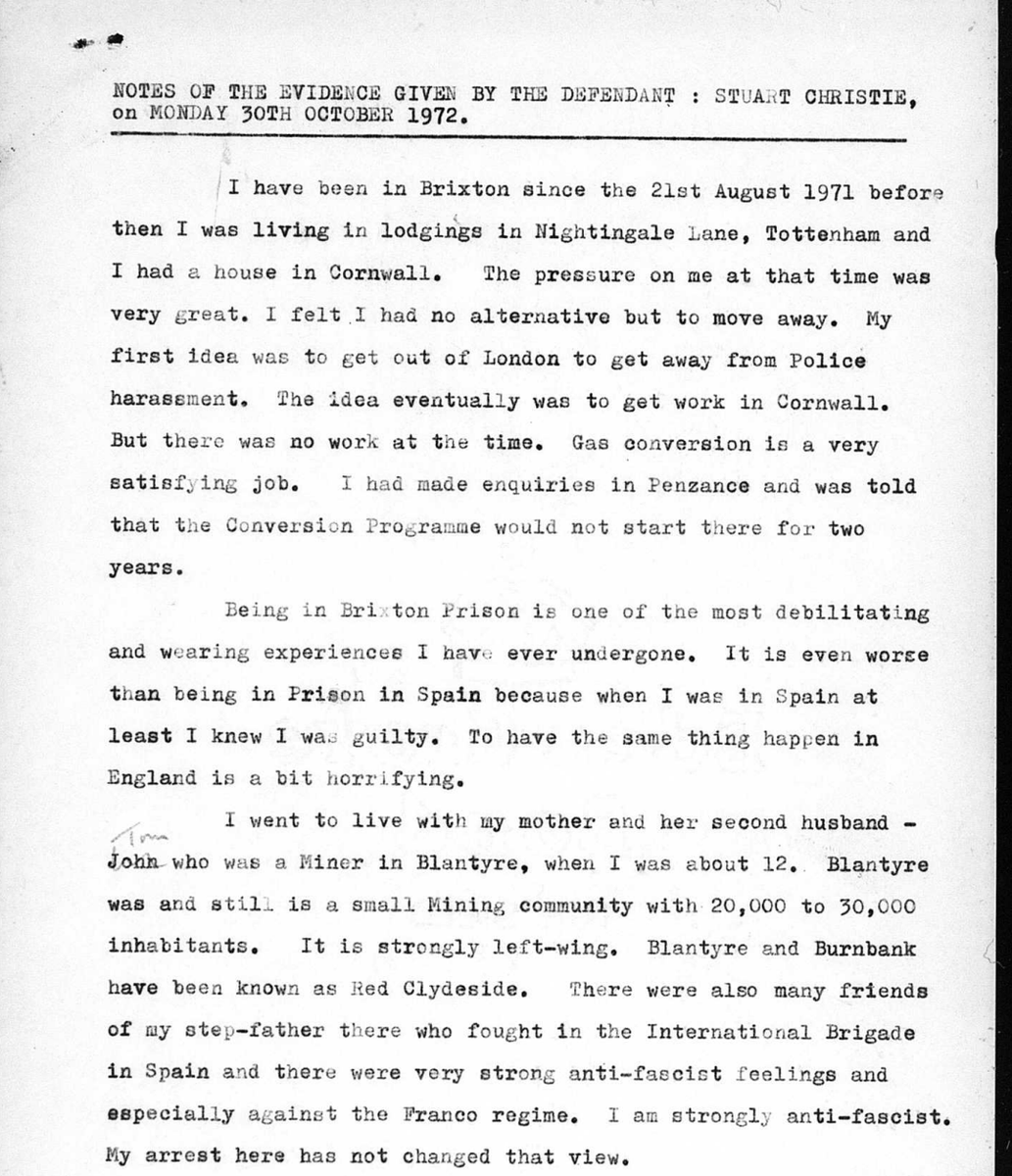 ArchiveStuart's tweet image. MATERIAL INCOMING💣

We will be uploading around 400 items to the online catalogue this month, which includes transcripts of witness and defendant statements during the Angry Brigade trial.

In the meantime, you can browse the online archive here: stuartchristie.maydayrooms.org/collections/br…