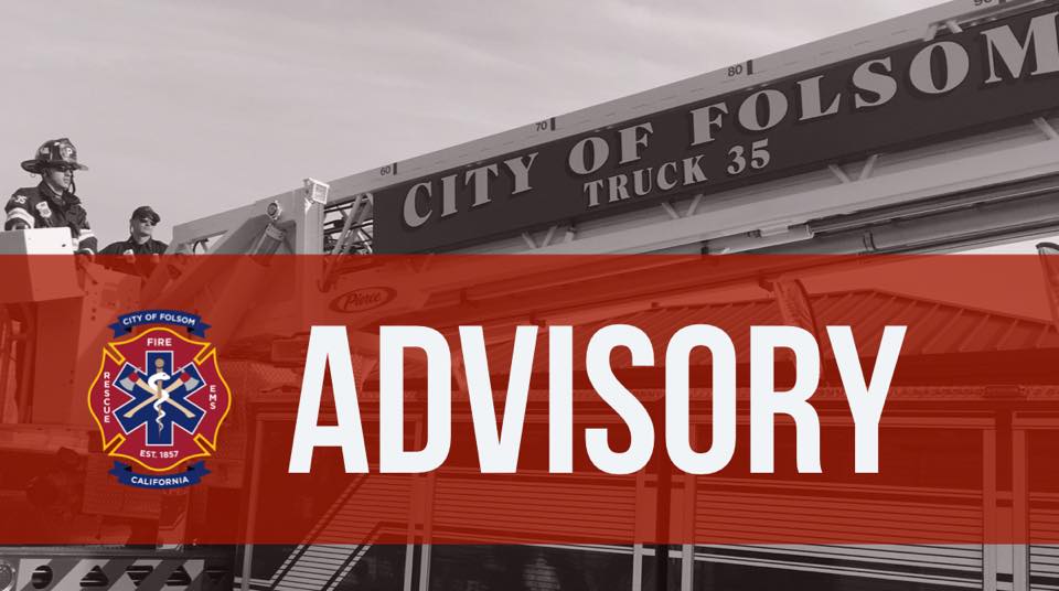 Advisory: From 9 a.m. to noon today, the Folsom Fire Department, in partnership with <a href="/FolsomPolice/">Folsom Police Department</a>, <a href="/metrofirepio/">Metro Fire of Sacramento</a>, and <a href="/CAStateParks/">CA State Parks</a>, will conduct water rescue training at Black Miners Bar and surrounding areas. Be aware and use caution in this area during the training.