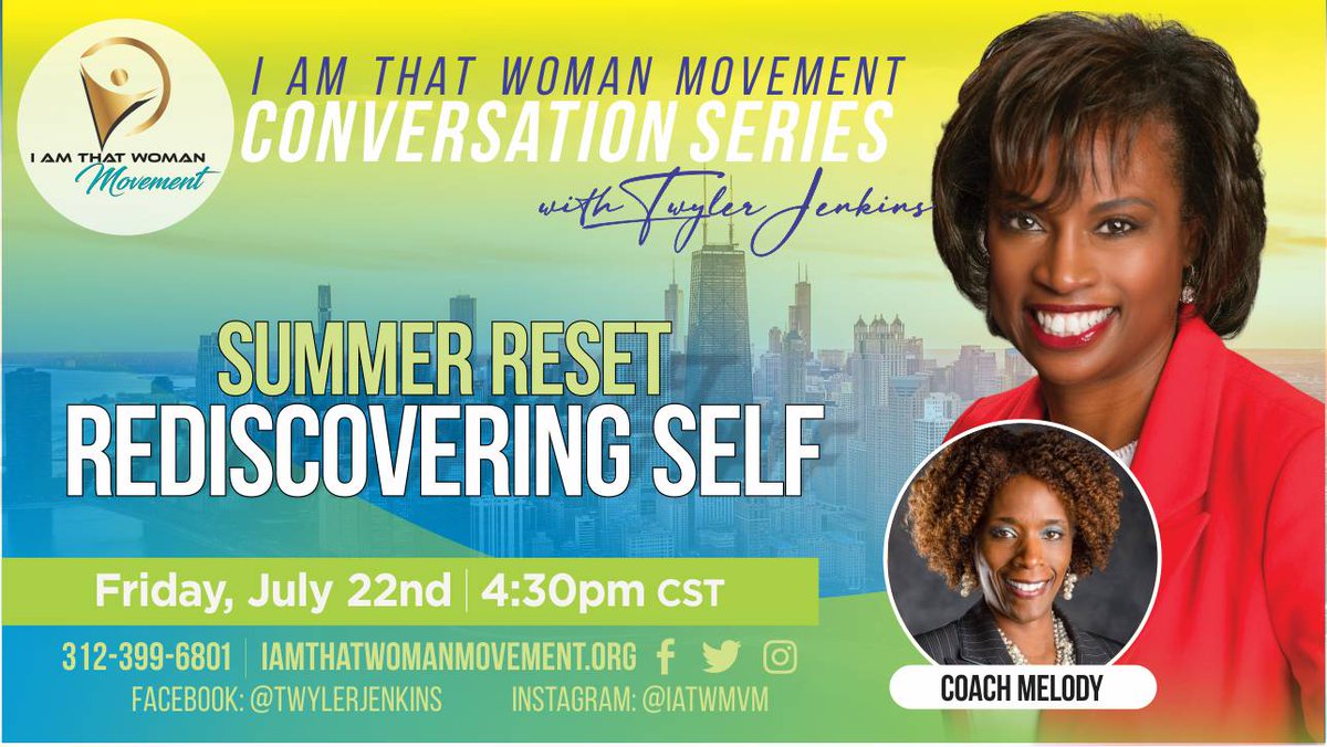 SESEvents's tweet image. Hey Friends and Family! President &amp;amp; Chief Strategist of Strategic Events Solutions will be on Facebook &amp;amp; Youtube Live Today at 4:30 pm CT. Join the discussion 'Summer Reset: Rediscovering Yourself' with her special guest, Coach Melody