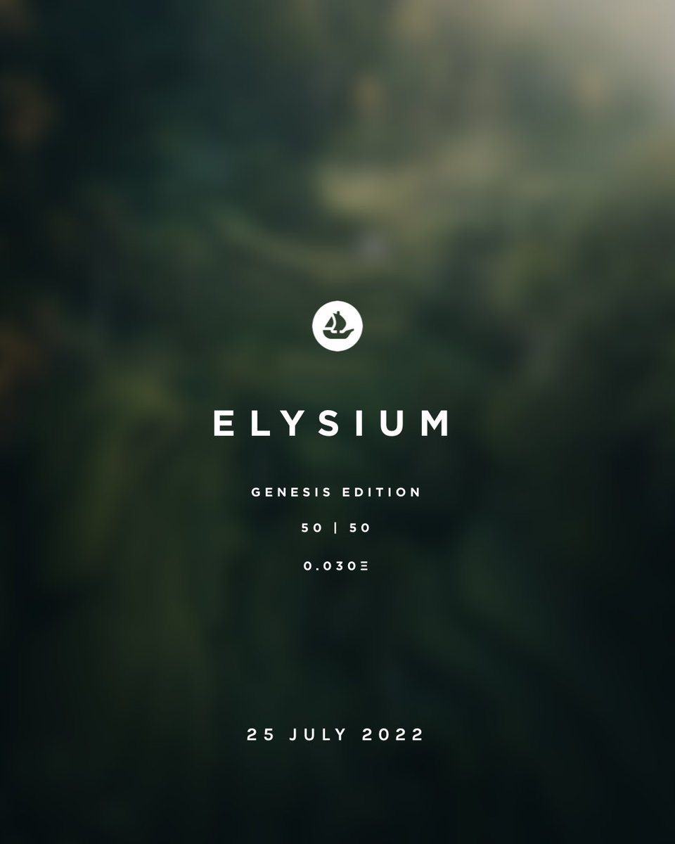 colourwrks's tweet photo. 'ELYSIUM'
// A Genesis Edition
// 50 | 50
// 0.030 Ξ
// OpenSea
// Manifold ERC-1155 Token
// Public Release: 25 July 2022
Please DM to reserve yours 🤍
#NFTedition #NFTartist #NFTphotographer #NFTphotography #NFTcommunity #Genesisedition #colourwrks https://t.co/jevLQ8sMbQ